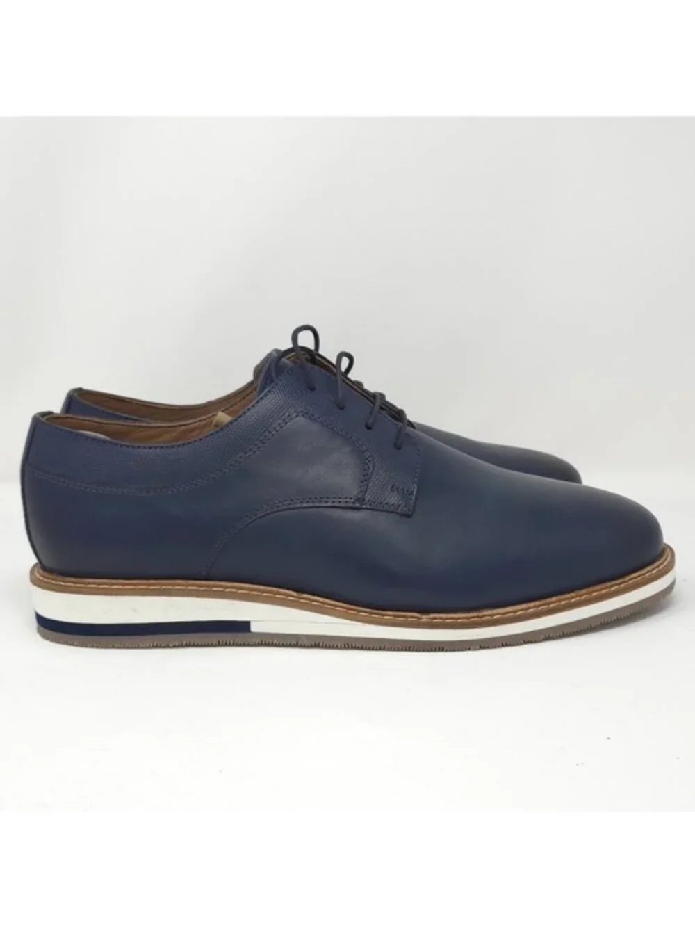 Thomas & Vine Glover Black Leather Plain Toe Derby  9.5M